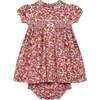 Hand-Smocked Baby Dress Chloe, red floral - Dresses - 1 - thumbnail