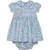 Hand-Smocked Baby Dress Carla , blue and lilac - Dresses - 1 - thumbnail