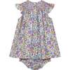 Hand-Smocked Baby Dress Maggy, purple floral - Dresses - 4