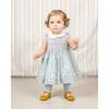 Hand-Smocked Baby Dress Blossom, pale blue and white - Dresses - 2