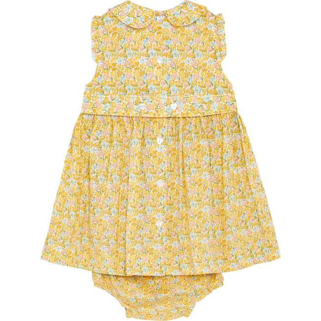 Hand-Smocked Baby Dress Oregon, yellow floral - Dresses - 4