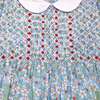 Hand-Smocked Baby Dress Blossom, pale blue and white - Dresses - 3