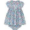 Hand-Smocked Baby Dress Carolina, pale blue floral - Dresses - 1 - thumbnail