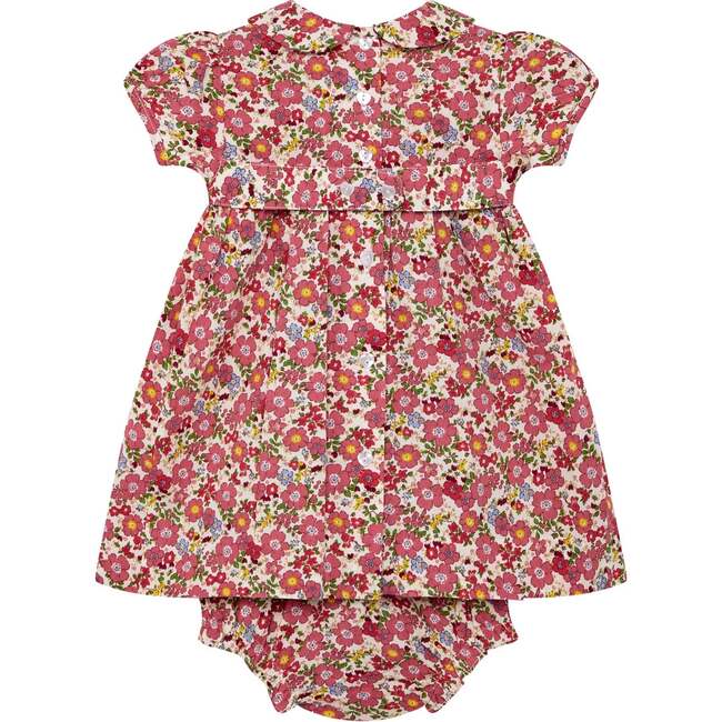 Hand-Smocked Baby Dress Chloe, red floral - Dresses - 4