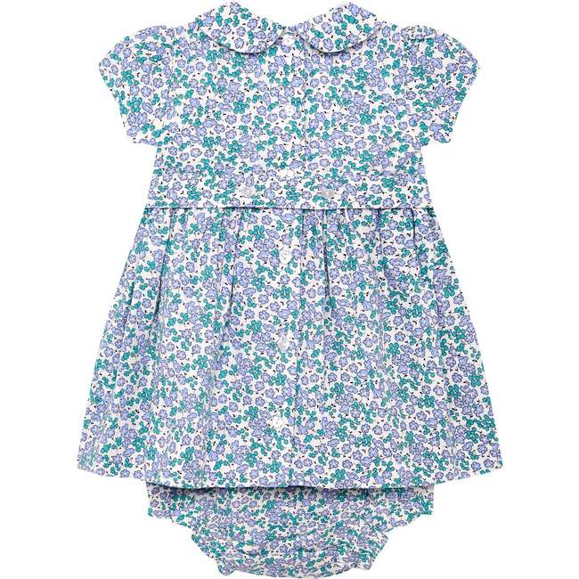 Hand-Smocked Baby Dress Carla , blue and lilac - Dresses - 4