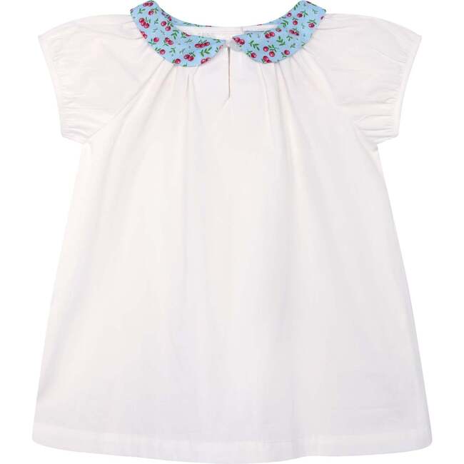 Girls Blouse Oralie, white and blue
