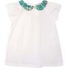 Girls Blouse Lisa, white and turquoise - Blouses - 1 - thumbnail