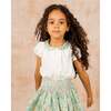 Girls Blouse Lisa, white and turquoise - Blouses - 2