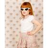 Girls Blouse Rene, white and pink - Blouses - 2