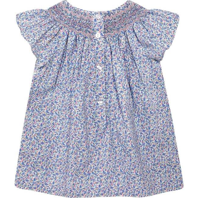 Girls Smocked Blouse Sienna, blue - Blouses - 4