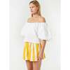Women's Sima On & Off-Shoulder Puff Sleeve Top, White - Blouses - 2