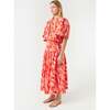 Women's Sia Print A-Line Yoke Waist Full Skirt, Optical Floral - Skirts - 3