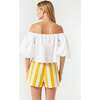 Women's Sima On & Off-Shoulder Puff Sleeve Top, White - Blouses - 3