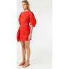 Women's Pia Billow Sleeve Ruched Bottom Mini Dress, Chili - Dresses - 3