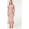Women's Lulani Print Puff Sleeve Ruffle Hem Long Dress, Lago Vine - Dresses - 2