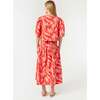Women's Sia Print A-Line Yoke Waist Full Skirt, Optical Floral - Skirts - 4