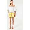 Women's Sima On & Off-Shoulder Puff Sleeve Top, White - Blouses - 4