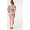 Women's Pia Print Billow Sleeve Ruched Bottom Mini Dress, Lago Vine - Dresses - 4