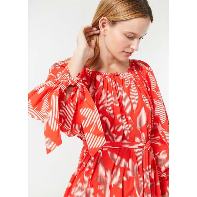 Women's Annie Print Notch Neck Billow Maxi Dress, Optical Floral - Dresses - 2