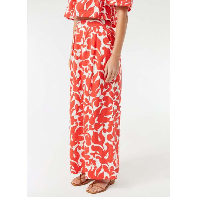 Women's Campbell 2-Tone Wide-Leg Pants, Red Caspian Lagoon Grande - Pants - 2