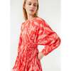 Women's Ella Print Long Sleeve Braided Belt Short Dress, Optical Floral - Dresses - 4