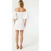 Women's Dali Sweetheart Neck Puff Sleeve Mini Dress, White - Dresses - 4