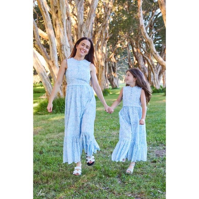 Girls Zoe Embroidered Maxi Dress Blue - Dresses - 7