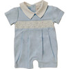 Charlie Smocked Romper blue and white - Rompers - 1 - thumbnail