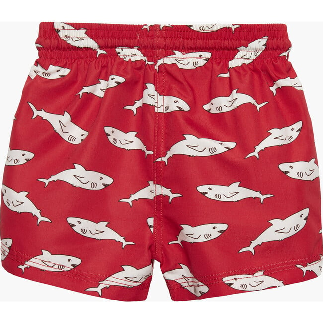 Little Shark Swimshort, Red - Swim Trunks - 2