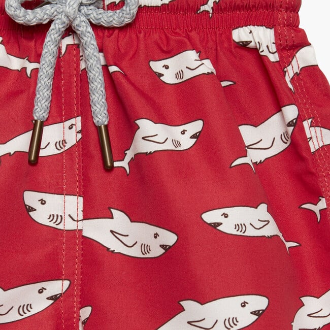 Little Shark Swimshort, Red - Swim Trunks - 3