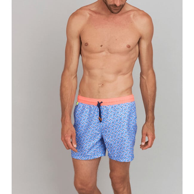 Men's Trawangan Long Swim Trunk, Blue Cali - Swim Trunks - 2