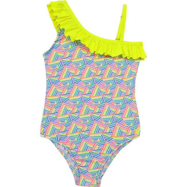 Girls Flores One-Piece Swimsuit, Rainbow Mountains