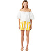 Women's Sima On & Off-Shoulder Puff Sleeve Top, White - Blouses - 1 - thumbnail