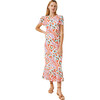 Women's Lulani Print Puff Sleeve Ruffle Hem Long Dress, Lago Vine - Dresses - 1 - thumbnail