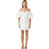Women's Dali Sweetheart Neck Puff Sleeve Mini Dress, White - Dresses - 1 - thumbnail