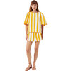 Women's Westin Cotton Poplin Cabana Stripe Short Sleeve Top, Tangerine - Blouses - 1 - thumbnail