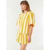 Women's Westin Cotton Poplin Cabana Stripe Short Sleeve Top, Tangerine - Blouses - 2