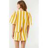 Women's Westin Cotton Poplin Cabana Stripe Short Sleeve Top, Tangerine - Blouses - 3