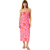 Women's Milo Botanical Abstract Print Midi Slip Dress, Pink - Dresses - 1 - thumbnail