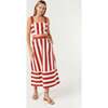 Women's Nadine Twill Cabana Stripe A-Line Midi Skirt, Brick - Skirts - 2