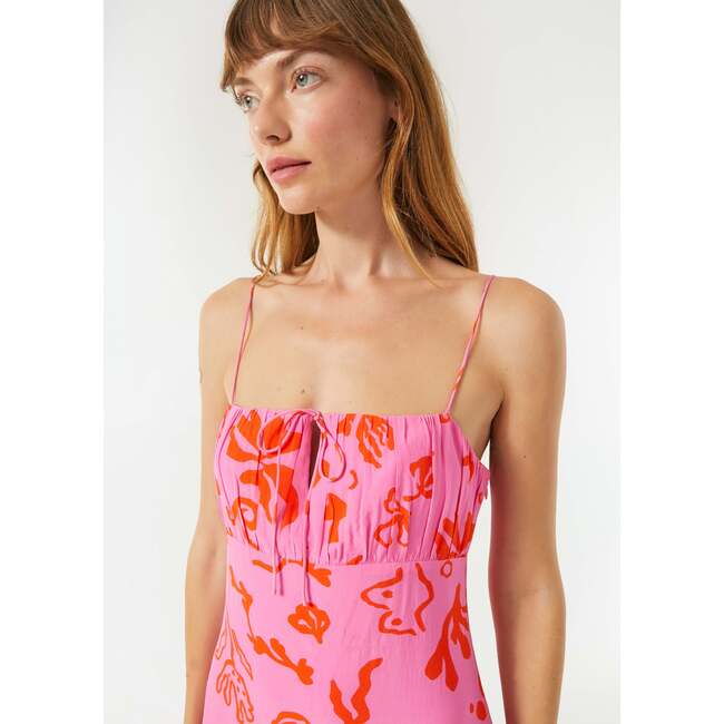 Women's Milo Botanical Abstract Print Midi Slip Dress, Pink - Dresses - 2