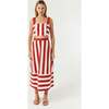 Women's Nadine Twill Cabana Stripe A-Line Midi Skirt, Brick - Skirts - 3