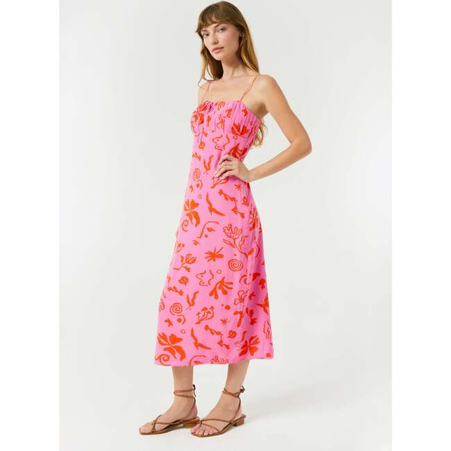 Women's Milo Botanical Abstract Print Midi Slip Dress, Pink - Dresses - 3