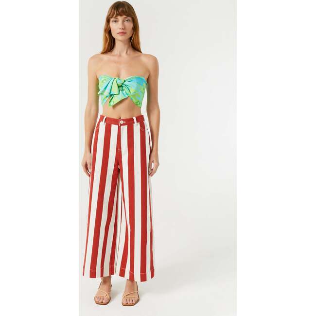 Women's Jonas Twill Cabana Stripe Pants, Brick - Pants - 2