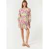 Women's Ella Floral Print Long Sleeve Braided Belt Short Dress, Painted Bloom - Dresses - 2