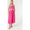 Women's Dina Spaghetti Strap Side-Zipper Crop Top, Hot Pink - Blouses - 3