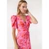 Women's Maci Botanical Abstract Print V-Neck Gathered-Front Midi Dress, Pink - Dresses - 4