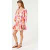 Women's Leona Square Neck Mini Dress, Pink Deco Surf - Dresses - 4