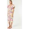 Women's Tessa Print Puff Sleeve Gathered-Front Bodycon Dress, Painted Bloom - Dresses - 3