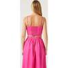 Women's Dina Spaghetti Strap Side-Zipper Crop Top, Hot Pink - Blouses - 4